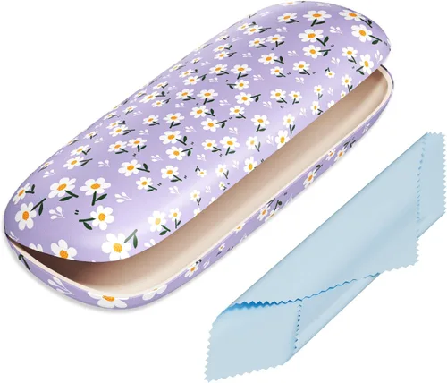 Vista 16 de Funda para gafas, funda protectora de carcasa rígida para gafas, unisex para mujeres y hombres Paquete de 3-Negro