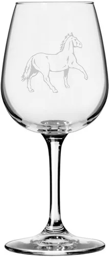 Vista 77 de Abaco Barb Body Horse - Copa de vino grabada multiusos (12.75 onzas) Unique Gifts for Horse Lovers, Personalized Wine Glasses, All-Purpose