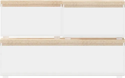 Vista 9 de Martha Stewart Brody - Contenedores organizadores de plástico con tapas de madera de paulownia para oficina en casa, cocina o baño, paquete de 3