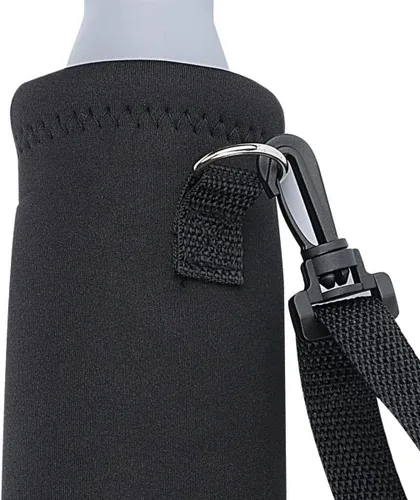 Vista 4 de AMARY - Bolsa de transporte de neopreno para botella de agua, con correa ajustable para el hombro, cubierta aislada para botellas de acero Negro