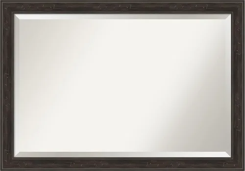 Vista 105 de Amanti Art Espejo de baño marrón para sobre lavabo, espejo rectangular de 24x20 Caleb Brown para tocador, marco rústico pequeño de estilo campestre