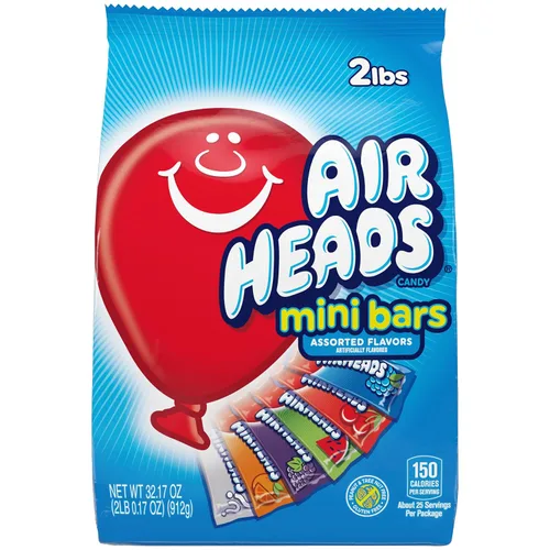 Vista 4 de Airheads Mini barras de caramelo, paquete variado de Taffy, bolsa de 80