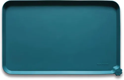 Vista 46 de Hoki Found - Bandeja de silicona para comederos de perros y gatos, tapetes impermeables para comida y agua, color caramelo