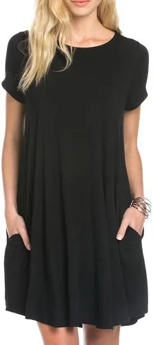 Vista 2 de TINYHI Vestido de túnica para mujer ajustado cómodo casual floral lindo