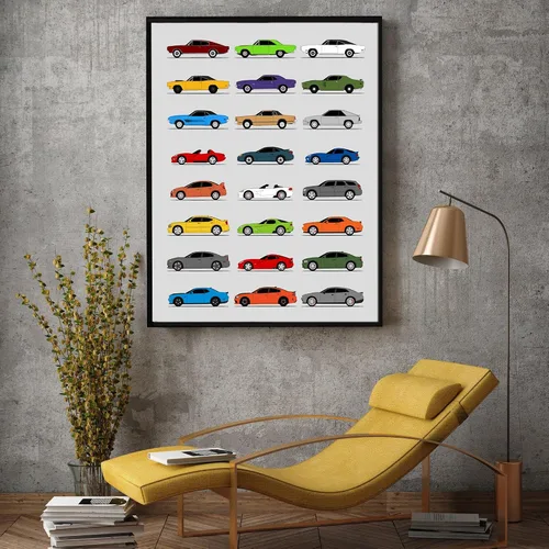 Vista 5 de Idea Network Handmade Poster compatible with Dodge Print Wall Art Decor of the Best of Dodge Generations History Evolution - 8x10in Satin Print