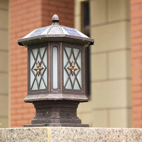Vista 3 de Luces de poste para exteriores, estilo chino, poste de valla solar, para exteriores, hogar, puerta, poste de luz IP55, impermeable, para jardín