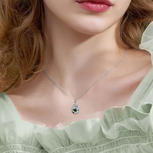 Vista 105 de ONEFINITY Collar de plata de ley 925 con diseño de árbol de la vida con colgante de nudo celta de concha de abulón para mujer