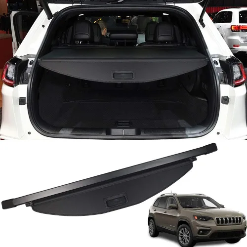 Vista 8 de para Jeep Cherokee Cubierta de Carga 2014 2015 2016 2017 2018 para Accesorios de Jeep Cherokee, Cubierta de Baúl Retráctil de Seguridad, Negra