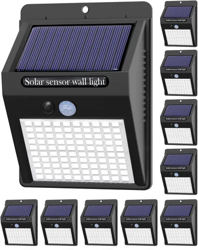 Vista 7 de 2 paquetes de luces solares para exteriores con sensor de movimiento - 3 modos/100 LED, luces solares de seguridad inalámbricas, resistentes al agua