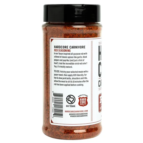 Vista 7 de Hardcore Carnivore Rojo: Condimento multiusos (coctelera de 11 onzas) Hecho en Texas, para cerdo, pollo, barbacoa, asar a la parrilla y ahumar