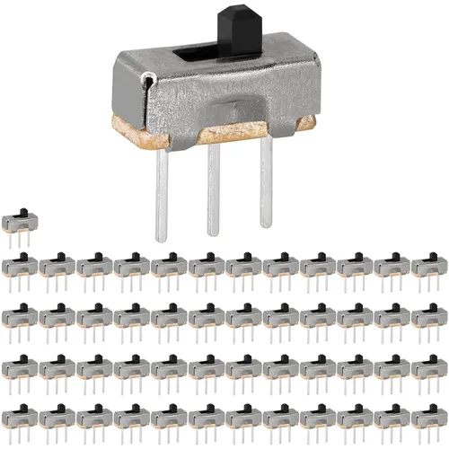 Vista 7 de Interruptor deslizante Montaje en panel 3 Pasador de soldadura ON/OFF 2 Posiciones 50Pcs
