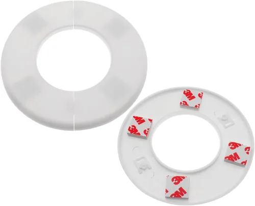 Vista 8 de Paquete de 2 placas redondas de escudo de brida dividida de pared ABS para accesorios de decoración de grifos de tubería de 0.86 "/ 22 mm