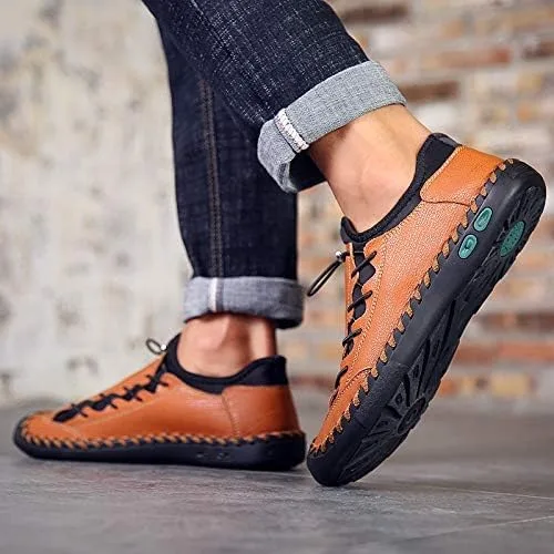 Vista 6 de LZDZN Zapatos casuales para hombre para hombre, mocasines de cuero, vestido para conducir, negro, marrón, amarillo, blanco, tamaño grande, ancho