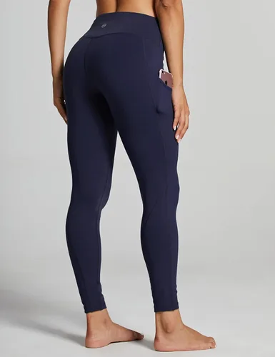 Vista 2 de ZUTY - Leggings de yoga de cintura alta de 78 de longitud con bolsillos para mujer leggings deportivos pantalones de yoga mallas para correr