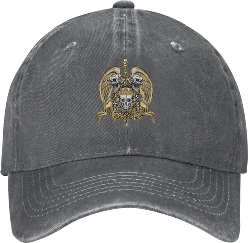 Vista 2 de Cowboy Hat Trendy Hats for Man and Women Djustable Four Season Outdoor Baseball Cap of Hell Skull with Angel Deep Heather