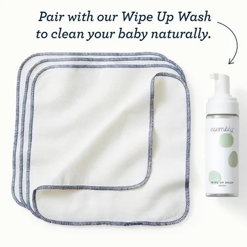 Vista 5 de Esembly Wipe Ups, toallitas reutilizables de algodón orgánico, paño lavable suave y resistente, tamaño único, paquete de 2 x 12 (24 toallitas)