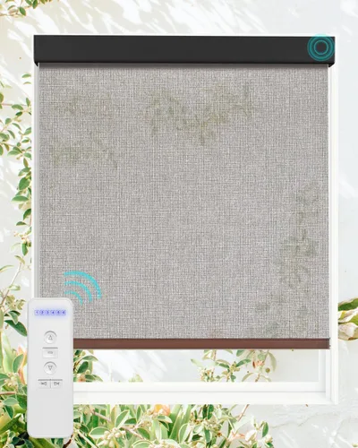 Vista 14 de Tonature Persianas enrollables de tamaño personalizado sin cordón para ventanas con filtro de luz, persianas enrollables solares transparentes Beige