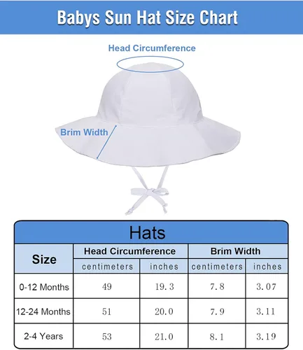 Vista 5 de SimpliKids UPF 50+ UV Ray Sun Protection Wide Brim Baby Sun Hat