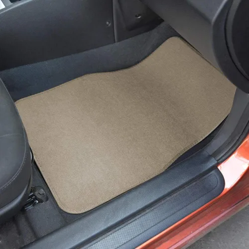 Vista 6 de BDK Alfombrillas de Piso de Alfombra Resistentes de Color Beige Delanteras y Traseras, Forros Universales para Automóvil, SUV, Camioneta y Camión