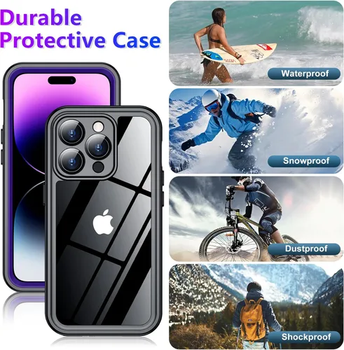 Vista 209 de Temdan - Funda impermeable diseñada para iPhone 12, protector de pantalla y cámara integrado IP68 bajo el agua, cuerpo completo, a prueba de caídas