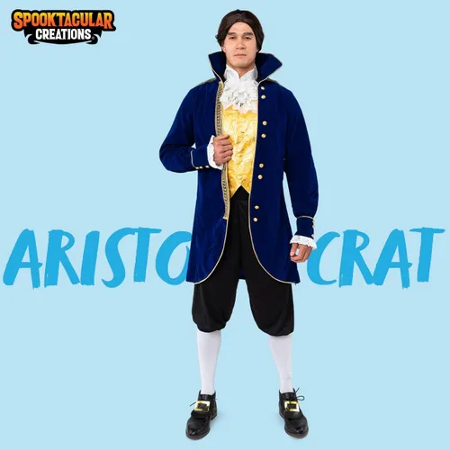 Vista 2 de Spooktacular Creations Disfraz de aristócrata para hombres y adultos disfraz de aristócrata disfraz de los años 1800 para hombres juego de roles XL