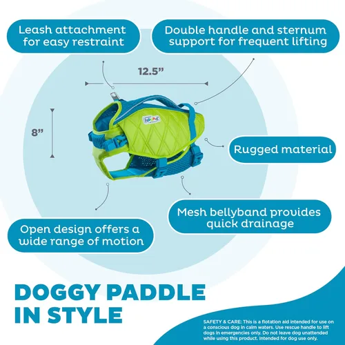 Vista 4 de Outward Hound Standley - Chaleco salvavidas deportivo para perros, de alto rendimiento, tejido antidesgarros Ripstop, para natación, navegación