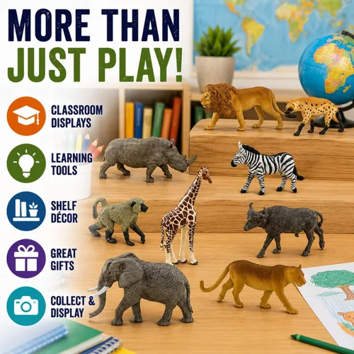 Vista 3 de Safari Ltd. Animales sudafricanos TOOB - 9 figuras de elefante, león, jirafa y más - Juego de juguetes educativos para niños, niñas y niños a partir