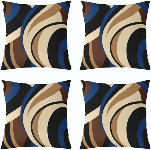 Vista 23 de Castle Fairy Fundas de almohada modernas con estampado de líneas geométricas de doble cara de 16 x 16 pulgadas, fundas de almohada de espirales