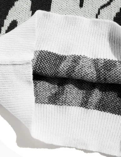 Vista 48 de ZAFUL Y2K - Suéter casual con estampado de llama estética para hombre, suéter de punto holgado, manga larga, cuello redondo