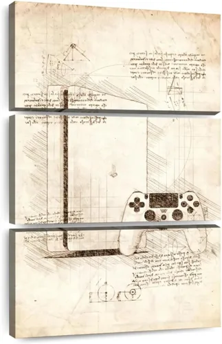 Vista 11 de ElephantStock - Juego de arte para pared de consola Nes - Lienzo vertical de varios paneles - Decoración de pared de sala de estar de 3 piezas