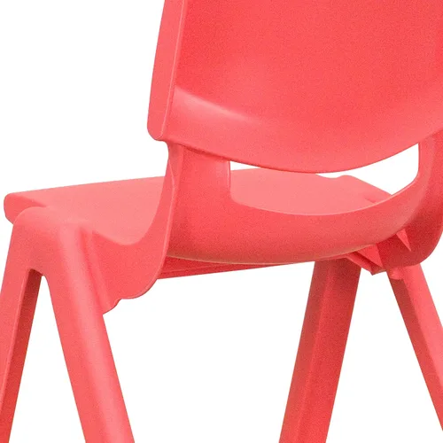 Vista 24 de Flash Furniture - Silla escolar apilable de plástico azul con altura de asiento de 10 1/2 pulgadas Construcción duradera, uso comercial