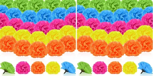Vista 16 de Syhood 50 piezas de flores de caléndula del día de los muertos a granel