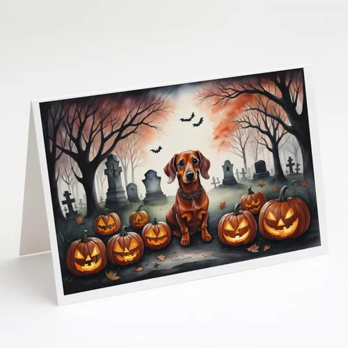 Vista 28 de Caroline's Treasures DAC2042GCA7P Golden Retriever - Tarjetas de felicitación y sobres de Halloween espeluznantes, paquete de 8 tarjetas en blanco