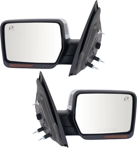 Vista 238 de TRQ Conjunto de 2 piezas de espejo lateral para conductor y pasajero, ajuste eléctrico, sin calefacción, sin memoria, color negro, compatible