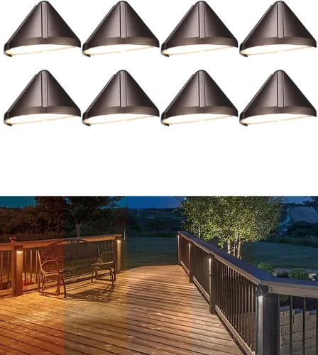 Vista 13 de LEONLITE Luces LED de cubierta de 5 W de bajo voltaje, luz de barandilla de escalera de 12 V, luz de valla de paisaje al aire libre, cable listado 5