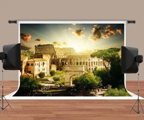 Vista 9 de Fondo de arquitectura italiana para fiesta temática italiana MEETSIOY 7x5ft Famoso Tema arquitectónico Italiano Fondo para fotografía Fiesta