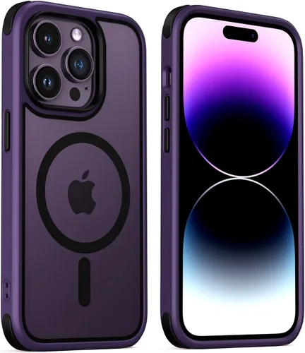 Vista 18 de Mobnano Funda para iPhone 13 Pro, compatible con MagSafe, funda transparente con anillo magnético, diseño multicolor protector a prueba de golpes