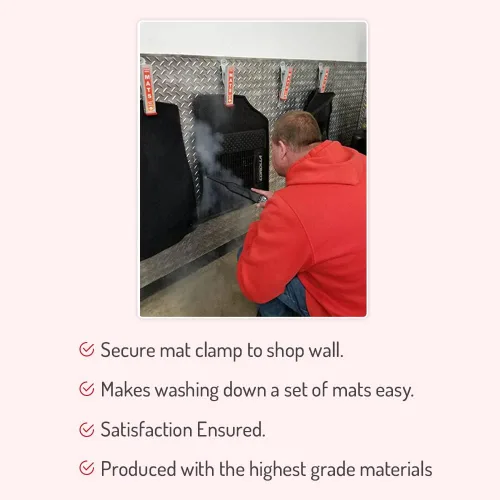 Vista 5 de HI-TECH Abrazaderas para tapete de lavado de auto, soportes para alfombras de piso de alta resistencia para limpieza y secado, aluminio resistente