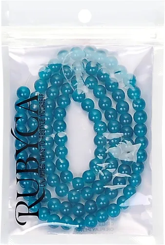 Vista 17 de RUBYCA 1 hebra 10MM Jade imitación ronda pintado recubierto de cuentas de vidrio DIY fabricación de joyas bebé rosa