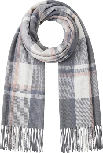 Vista 8 de Fuinloth Plaid Scarf Men Women, Large Tartan Shawl Wrap, Winter, 79 Inch Marrón rosa