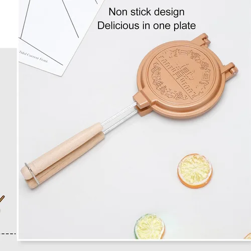Vista 4 de FOSA Sartén para hornear sándwiches de doble cara, máquina de sándwiches calientes con mango desmontable, sartén para panqueques de desayuno