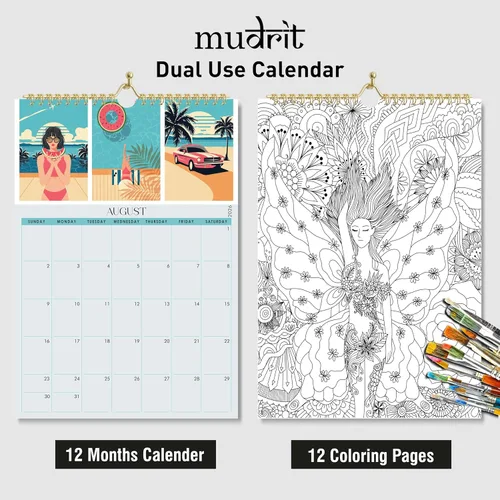 Vista 2 de Calendario de pared 2026, planificador de 12 meses de enero de 2026 a diciembre de 2026, encuadernado en espiral para oficina, hogar, familia