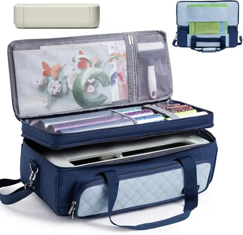 Vista 9 de IMAGINING Estuche de transporte para Cricut Maker 3, Maker 4, Bolsa de máquina de doble capa con cubierta para Cricut Explore 4, Explore 3, Explore