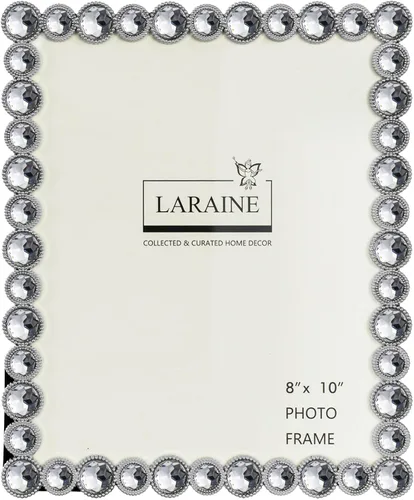Vista 9 de LARAINE Marco de Fotos 4x6 con Diamantes de Imitación de Metal y Cristal de Alta Definición para Mostrar Fotografías en Mesa, Decorativo para el Azul