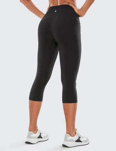 Vista 2 de CRZ YOGA Butterluxe - Leggings capri de entrenamiento con bolsillos de 19 pulgadas, cintura alta, pantalones cortos de yoga para mujer, suaves como