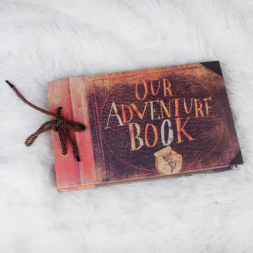 Vista 3 de RECUTMS Nuestro Libro de Aventuras con Caja de Regalo, Mejor Álbum de Fotos Scrapbook DIY de 80 Páginas, Álbum Retro de Fotos de Boda para Amantes