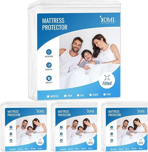 Vista 9 de DMI - Protector y funda de colchón impermeable. Sábana ajustable (bajera) contorneada para cama doble.