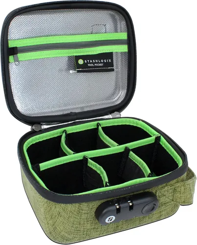 Vista 10 de STASHLOGIX Bolsa de control de olores con cerradura de combinación Bolsa de almacenamiento sin olor: The Silverton Naranja