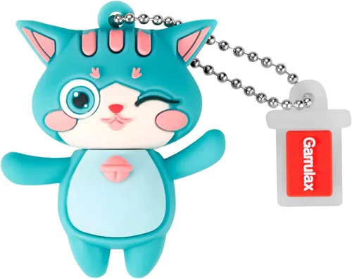 Vista 7 de Unidades flash USB, de silicona impermeable, USB2.0, de alta velocidad, para almacenamiento de fecha, disco Pendrive U (16 GB, gato azul)