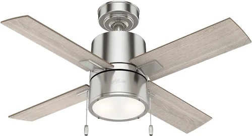 Vista 13 de Hunter Beck - Ventilador de techo para interiores, con luz LED, 52 pulgadas, níquel cepillado